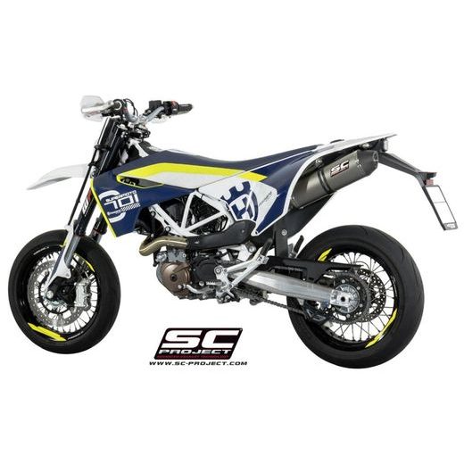 VÝFUKOVÝ SYSTÉM SC PROJECT PRO HUSQVARNA - 701 (2016 - 2020) - CRS MUFFLER, TITANIUM, WITH CARBON FIBER END CAP