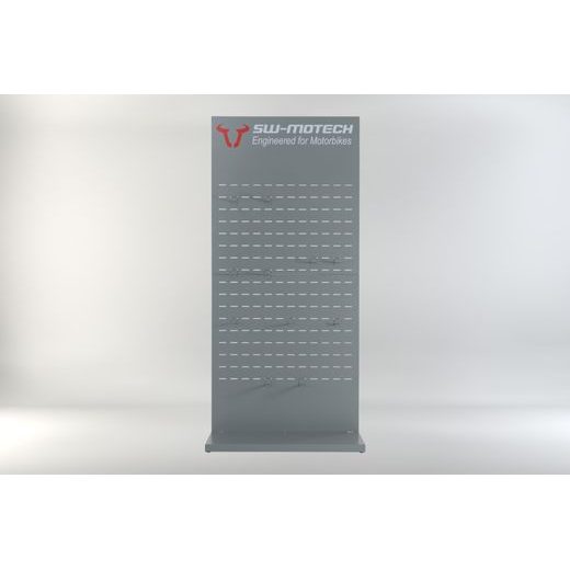 SW MOTECH SALES DISPLAY WALL WITH MOUNTING THEME: WATERPROOF AND ACCESSORIES. PART 1.