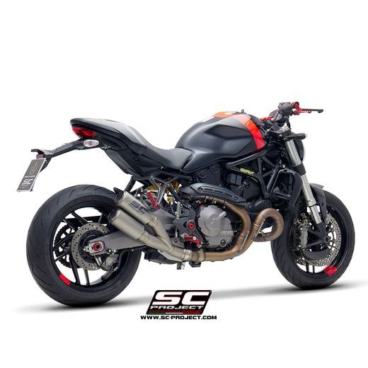 VÝFUKOVÝ SYSTÉM SC PROJECT PRO DUCATI - MONSTER 821 (2018 - 2020) - TWIN CR-T DUAL MUFFLER, TITANIUM