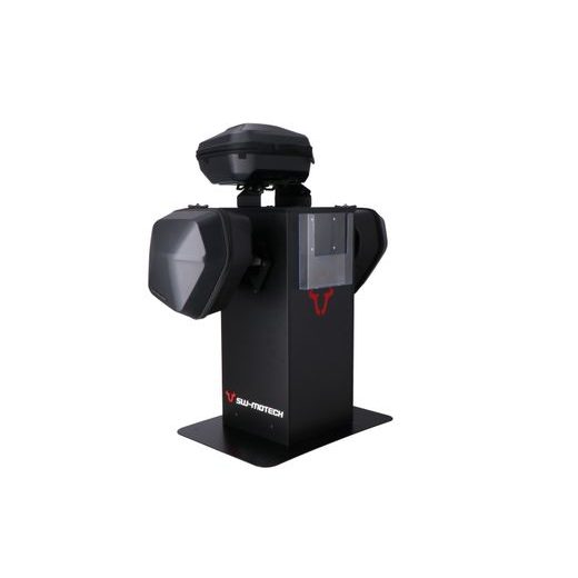 SW MOTECH SALES DISPLAY WITH EQUIPMENT THEME: URBAN SIDE CASE URBAN TOP CASE. SLC BASE.