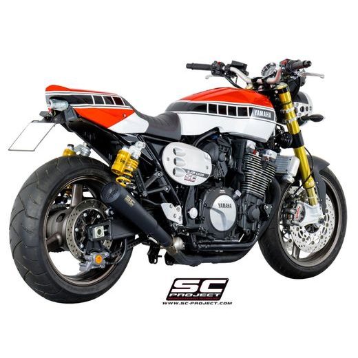 VÝFUKOVÝ SYSTÉM SC PROJECT PRO YAMAHA - XJR 1300 (2015 - 2016) - RACER - CONICO 70S MUFFLER, BRUSHED STAINLESS STEEL, MATT BLACK PAINTED