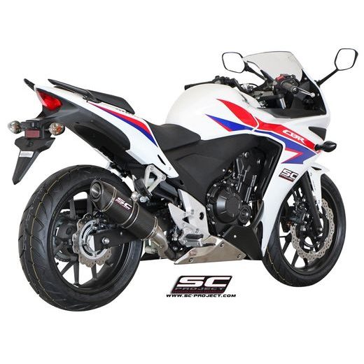 VÝFUKOVÝ SYSTÉM SC PROJECT PRO HONDA - CBR500R (2012 - 2016) - OVAL MUFFLER, CARBON FIBER, WITH CARBON FIBER END CAP