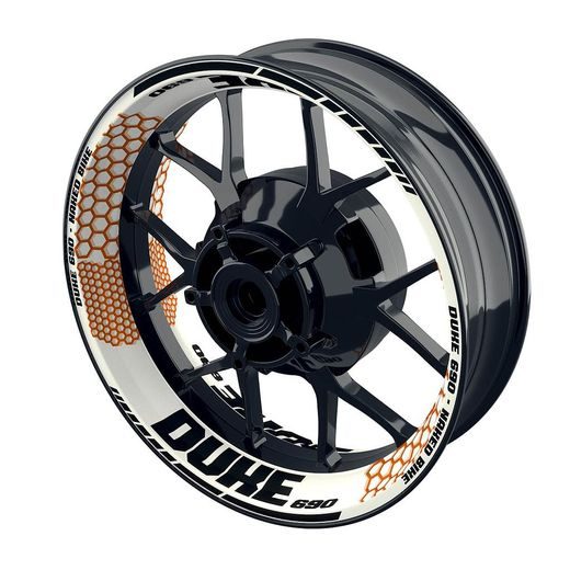 SAMOLEPKY NA KOLA PREMIUM - KTM DUKE 690 RACING DESIGN HEXAGON W