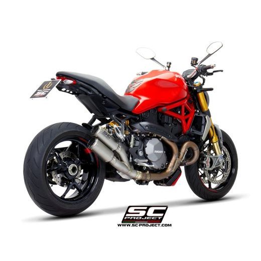 VÝFUKOVÝ SYSTÉM SC PROJECT PRO DUCATI - MONSTER 1200 (2017 - 2021) - S - R - TWIN CR-T DUAL MUFFLER, TITANIUM