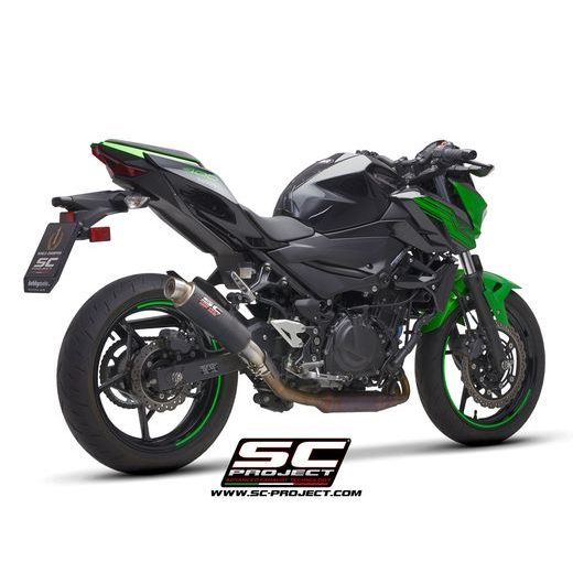 VÝFUKOVÝ SYSTÉM SC PROJECT PRO KAWASAKI - Z 400 (2019 - 2020) - GP-M2 MUFFLER, CARBON FIBER, WITH CNC MACHINED EXIT PIPE