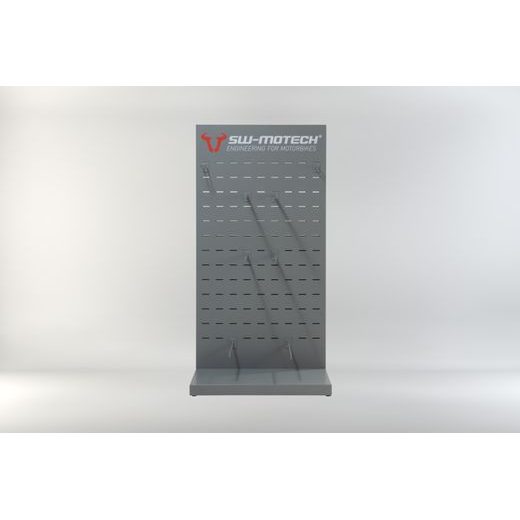 SW MOTECH SALES DISPLAY ROOM WITH MOUNTING TOPIC: PRO REAR BAGS AND ACCESSORIES.