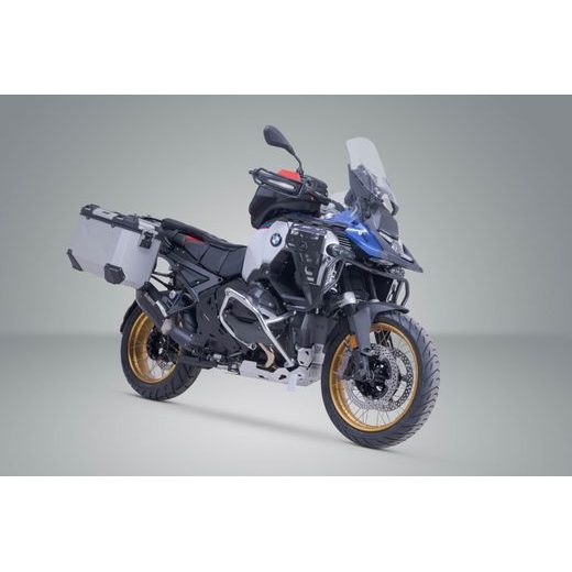 SW MOTECH TRAX ADV ALUMINIUM CASE SYSTEM AKRAPOVIC SILVER. 45/45 L. BMW R 1300 GS ADV. (24