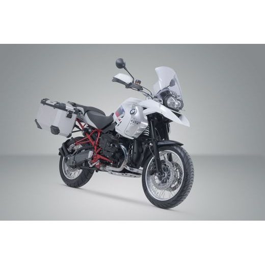 SW MOTECH TRAX ADV ALUMINIUM CASE SYSTEM SILVER. 37/45 L. R 1200 GS (04-12)/ ADV (06-13).