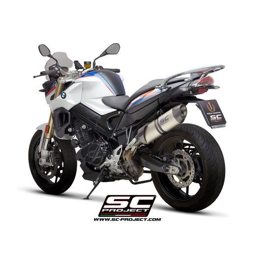 VÝFUKOVÝ SYSTÉM SC PROJECT PRO BMW - F 800 R (2017 - 2020) - OVAL MUFFLER, TITANIUM, WITH CARBON FIBER END CAP