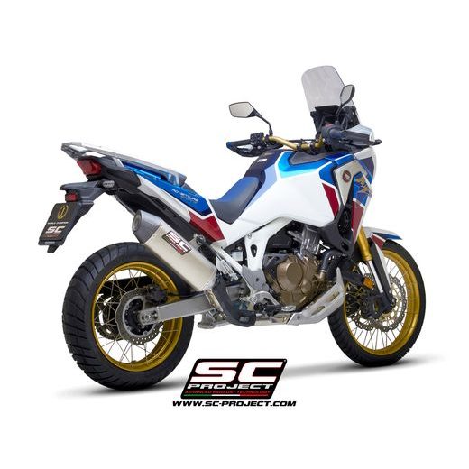 VÝFUKOVÝ SYSTÉM SC PROJECT PRO HONDA - CRF1100L AFRICA TWIN (2020-2022) - ADVENTURE - X-PLORER II MUFFLER, TITANIUM, WITH CARBON FIBER END CAP