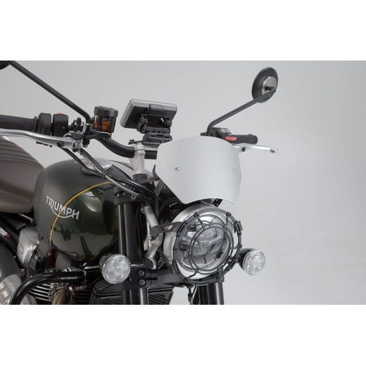 SW MOTECH VĚTRNÝ ŠTÍTEK STŘÍBRNÝ TRIUMPH SCRAMBLER 1200 XC / XE (18-).