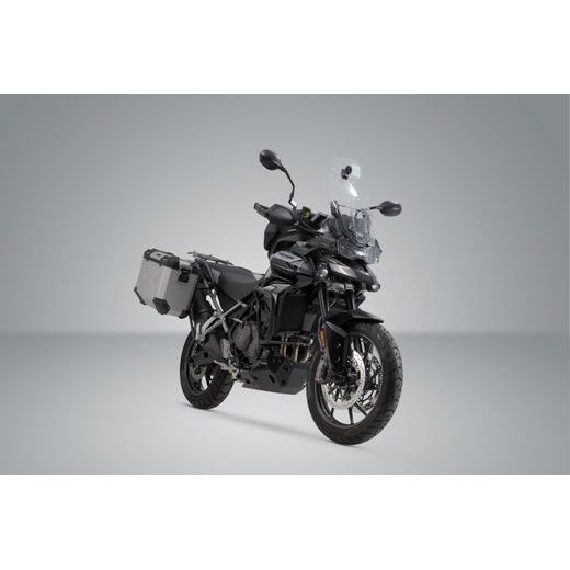 SW MOTECH TRAX ADV ALUMINIUM CASE SYSTEM SILVER. 45/37L. TRIUMPH TIGER 900/GT/RALLY/PRO.