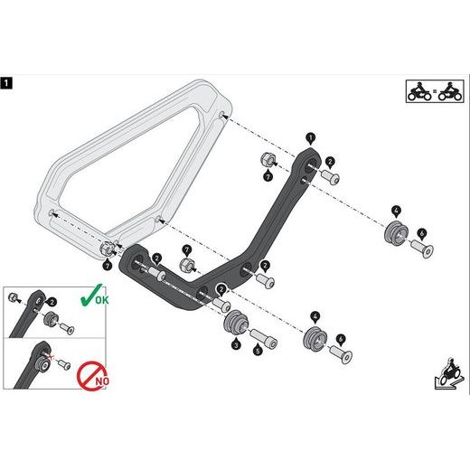 SW MOTECH SLC ADAPTER PRO V-LOC BOČNÍ NOSIČ