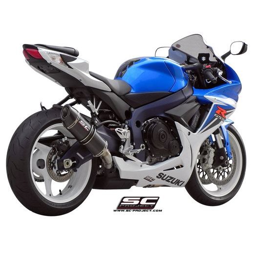 VÝFUKOVÝ SYSTÉM SC PROJECT PRO SUZUKI - GSX-R 600 - GSX-R 750 (2011 - 2016) - OVAL MUFFLER, TITANIUM, WITH CARBON FIBER END CAP