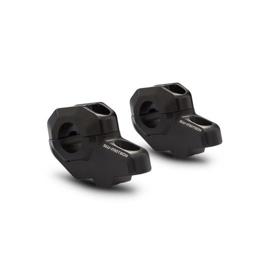 SW MOTECH ZVÝŠENÍ ŘÍDÍTEK 22 MM, 30MM NAHORU,21 MM DOZADU,ČERNÉ