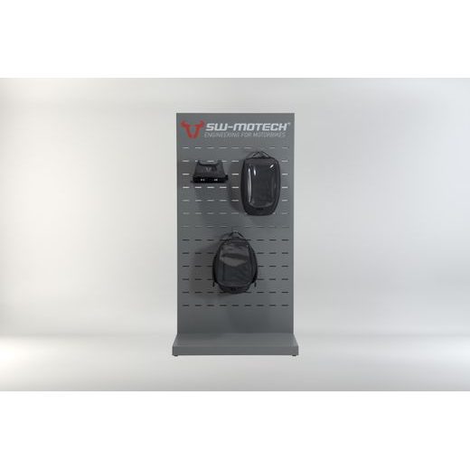 SW MOTECH SALES DISPLAY - ROOM WITH EQUIPMENT TOPIC: ION TANK BAGS, TAIL BAGS AND ACCESSORIES.