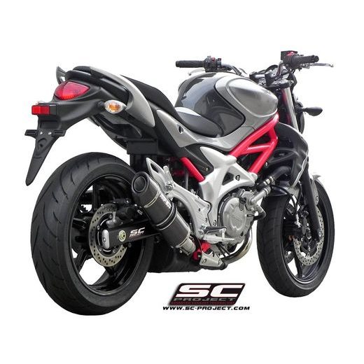 VÝFUKOVÝ SYSTÉM SC PROJECT PRO SUZUKI - GLADIUS 650 (2009 - 2015) - OVAL MUFFLER, TITANIUM, WITH CARBON FIBER END CAP