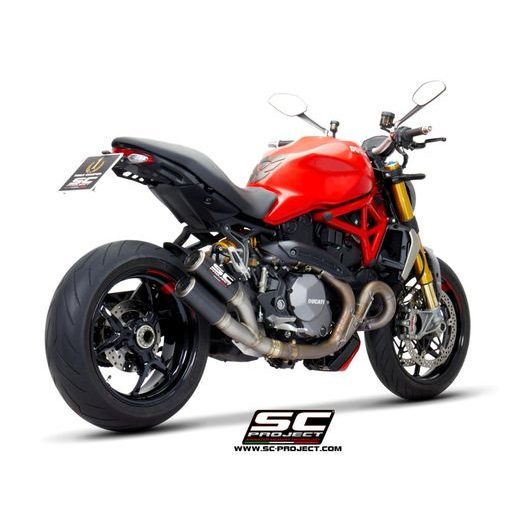 VÝFUKOVÝ SYSTÉM SC PROJECT PRO DUCATI - MONSTER 1200 (2017 - 2021) - S - R - TWIN CR-T DUAL MUFFLER, CARBON FIBER