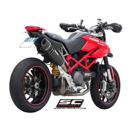 VÝFUKOVÝ SYSTÉM SC PROJECT PRO DUCATI - HYPERMOTARD 1100 (2010 - 2012) - EVO - SP - OVAL MUFFLER, WITH PAIR OF SIDE PANELS AND CARBON FIBER END CAP