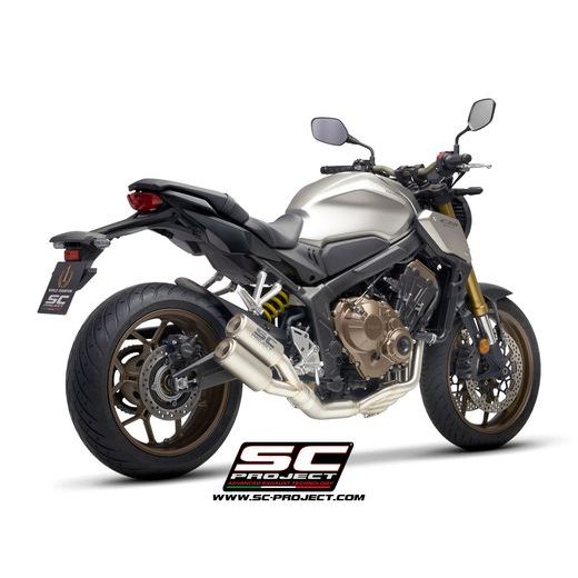 VÝFUKOVÝ SYSTÉM SC PROJECT PRO HONDA - CB650R (2019 - 2020) - FULL EXHAUST SYSTEM 4-1-2, WITH TWIN CR-T MUFFLER, TITANIUM