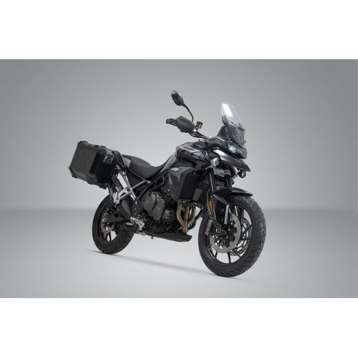 SW MOTECH TRAX ADV ALUMINUM CASE SYSTEM AKRAPOVIC BLACK. 45/37 L. TRIUMPH TIGER 900 (19-23