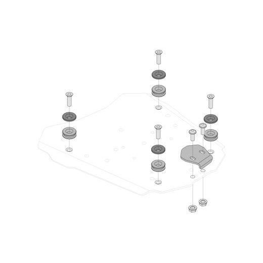 SW MOTECH ADAPTER PRO KUFR TRAX NA STEEL-RACK