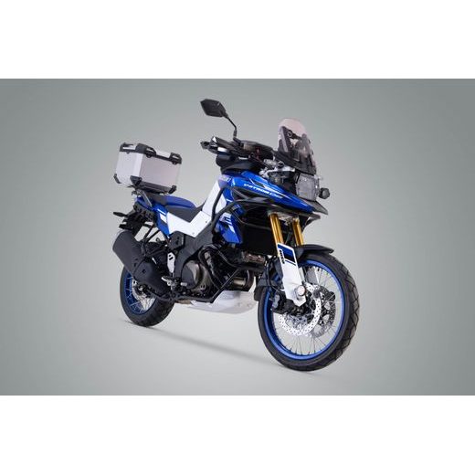 SW MOTECH TRAX ADV TOP CASE SYSTEM STŘÍBRNÝ SUZUKI V STROM 650 / 1000 / 1050.
