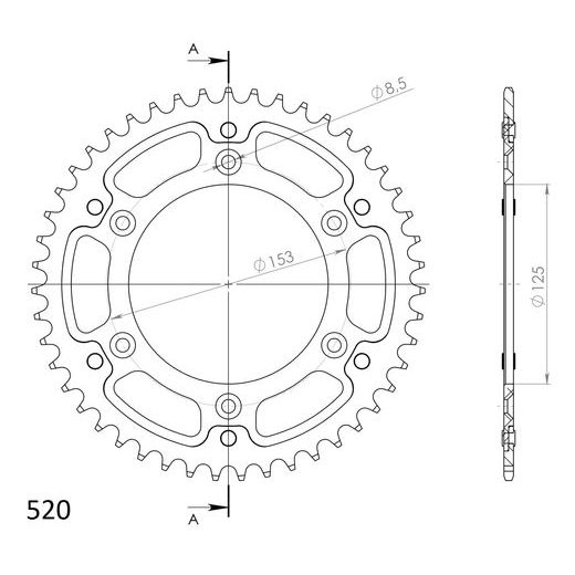 ROZETA SUPERSPROX STEALTH RST-210:47-RED ČERVENÁ 47 ZUBŮ, 520