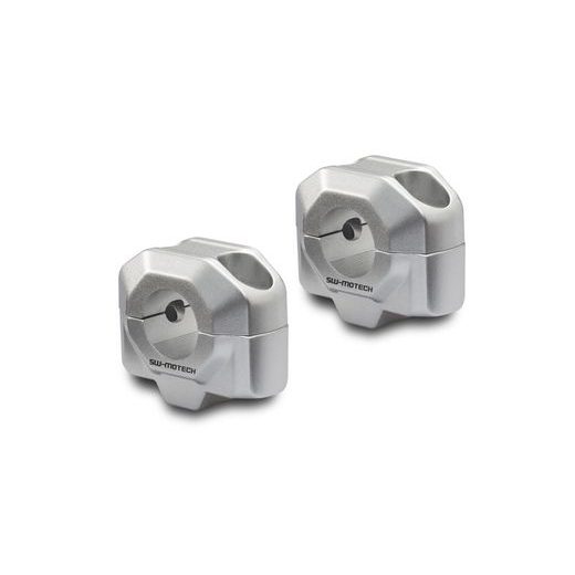 SW MOTECH ZVÝŠENÍ ŘÍDÍTEK 22 MM H = 20 MM. STŘÍBRO.