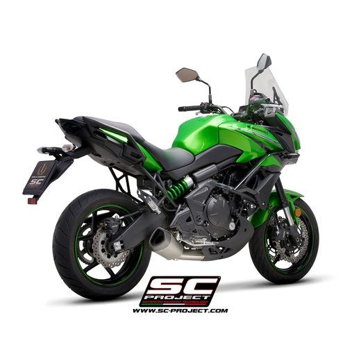 VÝFUKOVÝ SYSTÉM SC PROJECT PRO KAWASAKI - VERSYS 650 (2021) - FULL EXHAUST SYSTEM 2-1, WITH SC1-R GT MUFFLER, MATT BLACK PAINTED TITANIUM WITH CARBON FIBER END CAP