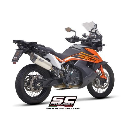 VÝFUKOVÝ SYSTÉM SC PROJECT PRO KTM - 790 ADVENTURE (2019 - 2020) - SC1-R MUFFLER, TITANIUM, WITH CARBON FIBER END CAP