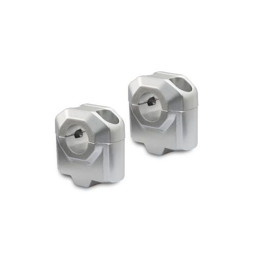 SW MOTECH ZVÝŠENÍ ŘÍDÍTEK 22 MM H = 30 MM. STŘÍBRO.