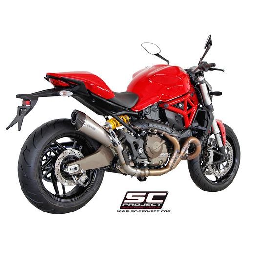 VÝFUKOVÝ SYSTÉM SC PROJECT PRO DUCATI - MONSTER 821 (2014 - 2017) - CONIC MUFFLER, TITANIUM, WITH CARBON FIBER END CAP