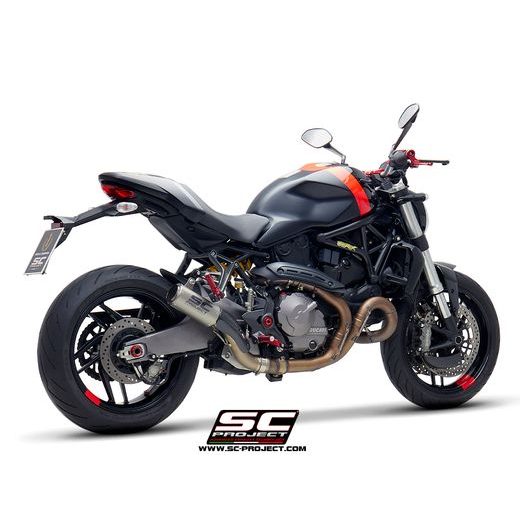 VÝFUKOVÝ SYSTÉM SC PROJECT PRO DUCATI - MONSTER 821 (2018 - 2020) - CR-T MUFFLER, TITANIUM, WITH FULL TITANIUM LINK PIPE