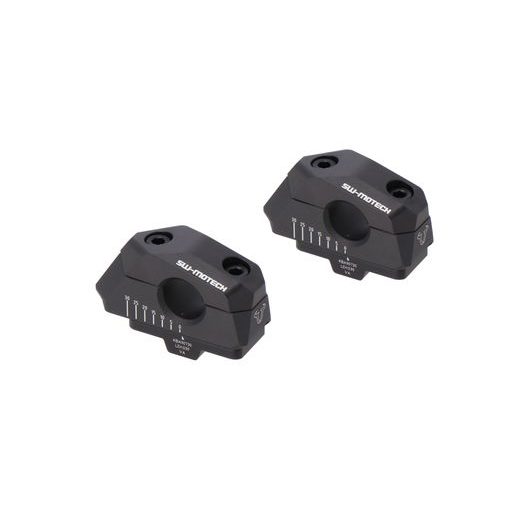 SW MOTECH VARIO ZVÝŠENÍ ŘÍDÍTEK O PRŮMĚRU 22MM, H 25, ČERNÉ, MOŽNÉ POSUNUTÍ DOZADU 5/10/15/20/25/30