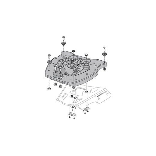 SW MOTECH TRAX ADV TOP CASE SYSTEM SILVER. BMW R 1200 GS (04-12).