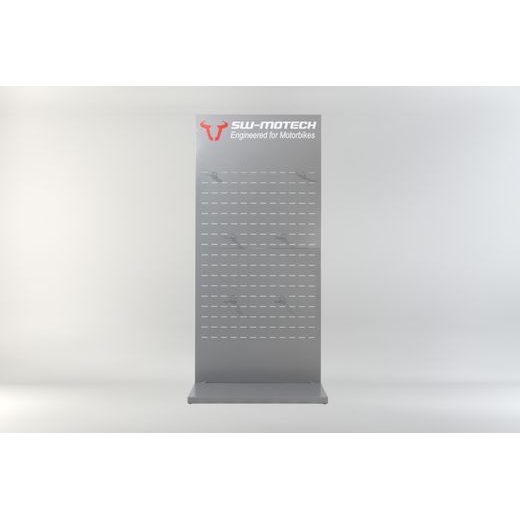 SW MOTECH SALES DISPLAY WALL WITH MOUNTING TOPIC: PRO TANK BAGS AND ACCESSORIES. PART 2.