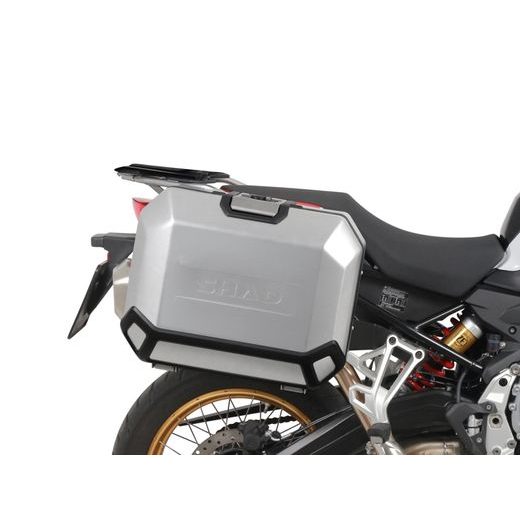 KOMPLETNÍ SADA BOČNÍCH HLINÍKOVÝCH KUFRŮ SHAD TERRA 36L/47L, VČETNĚ MONTÁŽNÍ SADY SHAD BMW F 750 GS/ F 850 GS/ F 850 GS ADVENTURE