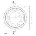 ŘETĚZOVÁ SADA EK - STŘÍBRNÝ ŘETĚZ 428 SRO, O-KROUŽEK, KOLEČKO SUPERSPROX, ROZETA SUPERSPROX PRO DERBI SENDA 125 SM 2004-2007