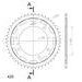 ŘETĚZOVÁ SADA EK - STŘÍBRNÝ ŘETĚZ 420 DEH, NETĚSNĚNÝ, KOLEČKO SUPERSPROX, ROZETA SUPERSPROX PRO RIEJU MRX 50 2002-2004
