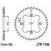ŘETĚZOVÁ SADA EK - STŘÍBRNÝ ŘETĚZ 520 SRO, O-KROUŽEK, KOLEČKO JT, ROZETA JT PRO ATV SUZUKI LT-R 450 2006-2010