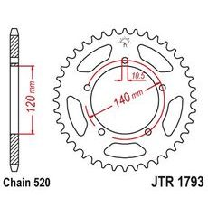 ŘETĚZOVÁ ROZETA JT JTR 1793-43 43 ZUBŮ, 520