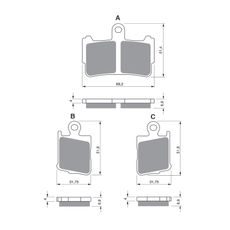 BRZDOVÉ DESTIČKY GOLDFREN 298 GP6 (1 SET = 2PCS SMALL/LARGE)