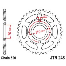 ŘETĚZOVÁ ROZETA JT JTR 248-44 44 ZUBŮ, 520