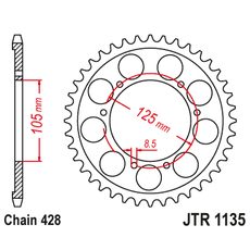 ŘETĚZOVÁ ROZETA JT JTR 1135-62 62 ZUBŮ, 428