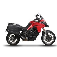 KOMPLETNÍ SADA BOČNÍCH ČERNÝCH HLINÍKOVÝCH KUFRŮ SHAD TERRA BLACK 47L/47L, VČETNĚ MONTÁŽNÍ SADY SHAD DUCATI MULTISTRADA 950 / 1200 / 1260