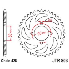 ŘETĚZOVÁ ROZETA JT JTR 803-45 45 ZUBŮ, 428