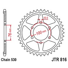 ŘETĚZOVÁ ROZETA JT JTR 816-44 44 ZUBŮ, 530