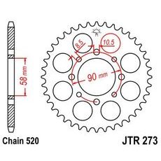 ŘETĚZOVÁ ROZETA JT JTR 273-45ZBK 45 ZUBŮ, 520 ČERNÝ ZINEK