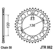 ŘETĚZOVÁ ROZETA JT JTR 862-44 44 ZUBŮ, 530